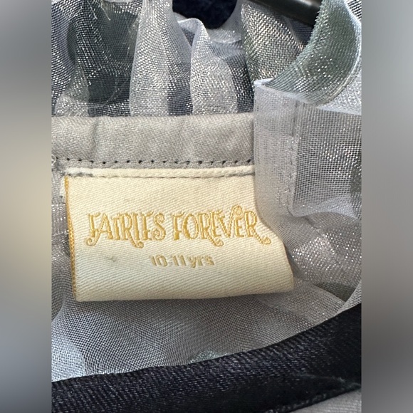 Fairies Forever, Organza Polka Dot Flared Dress Steel Gray Size 10-11 Years - Picture 5 of 6